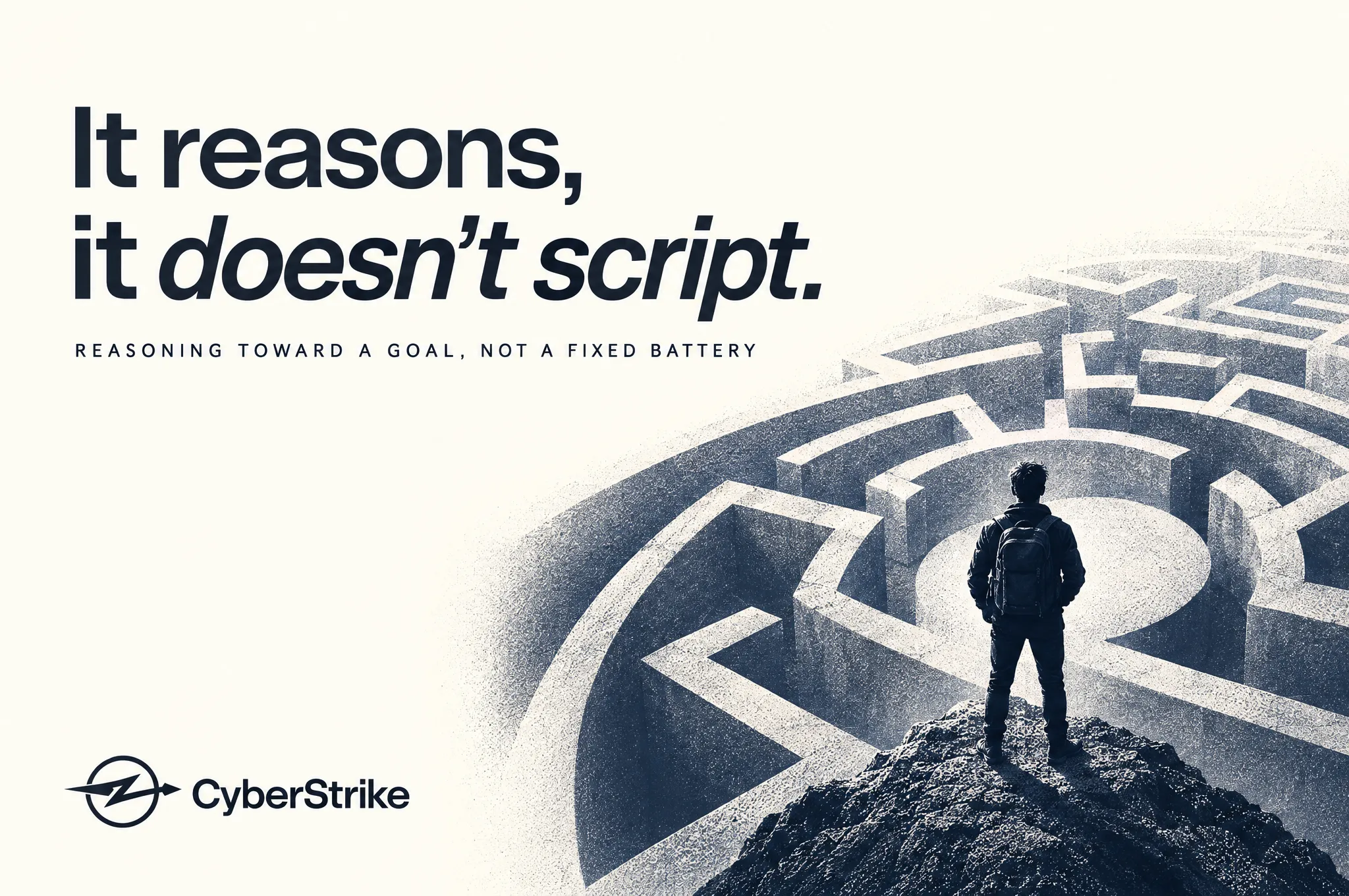 It reasons, it doesn't script: reasoning toward a goal, not a fixed battery of checks