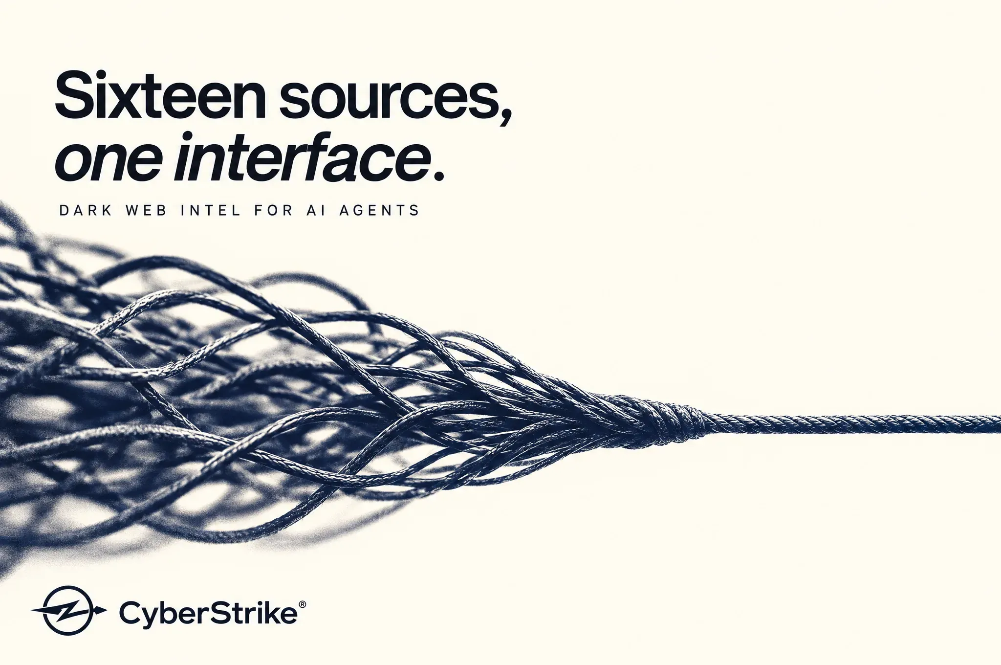 Sixteen tangled cables braided into one: sixteen dark-web sources behind a single MCP interface